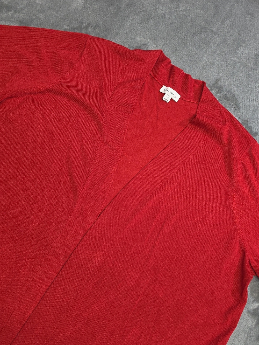 Susan Graver 3X Red Open-Front Women's Cardigan